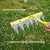 Weeding Rake with High Carbon Steel Teeth Wooden Handle Garden Weed Remover Lightweight Weeder Tool