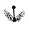 6-in-1 Bauchnabelpiercing-Set mit schwarzen Zirkonia-Krallen