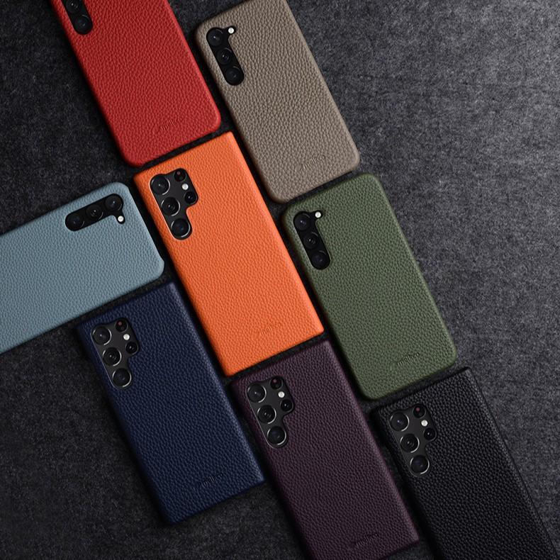 Pouzdro na mobilní telefon Samsung S25 Ultra S23 Pravá kůže S24 Ultra Poloviční obal S22 Ochranné pouzdro S21