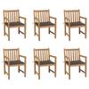 Day and Night - Day and Night Garden Chairs 6 Units Solid Teak Wood Taupe Gray Cushions