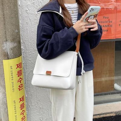 Sac bandoulière coréen tendance à large bandoulière, sac de selle grande capacité pour étudiant, rétro polyvalent, sac pour femme ins