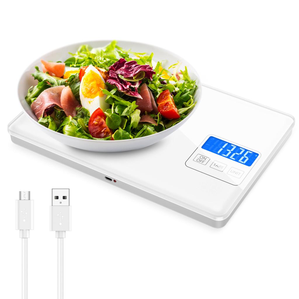 ORIA Digital Scale 15kg/1g Rechargeable Electronic Kitchen Scale High Precision Food Weighing Scale for Baking Cooking