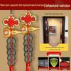 Antique Brass Five Emperors Coins Door Ornament with Copper Gourd Pendant