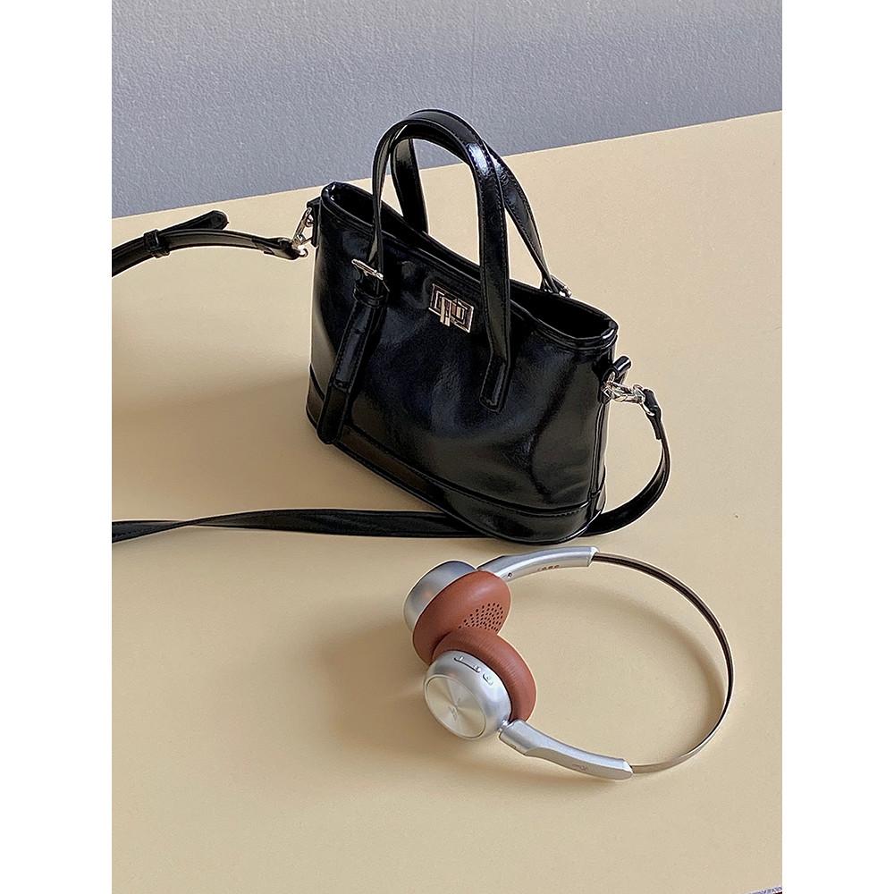 IELGY Ladies Messenger Bag Fashion Black Bucket Bag