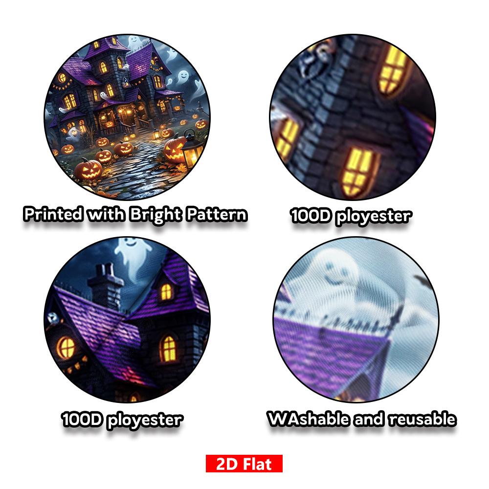 1Pcs Spooky Haunted House Pumpkin Ghost Decoration Background Halloween Backdrop Decorations For Photo Studio Photo Booth Party