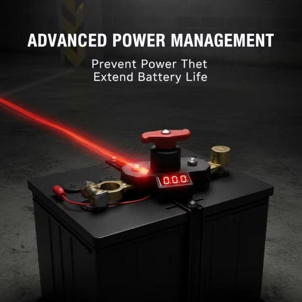 Digital Voltage Display Battery Kill Switch Dual-rotary Switch Power Disconnect Switch  24V Systems