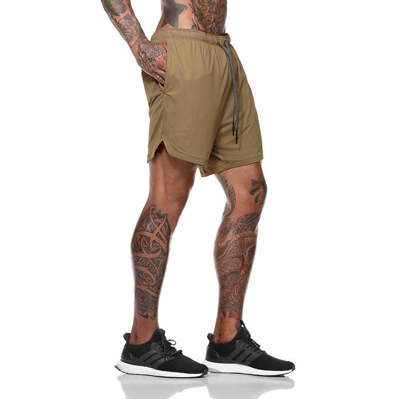 Men's Athletic Double-Layer Running Shorts - Trendy, Casual, Outdoor Fitness Wear