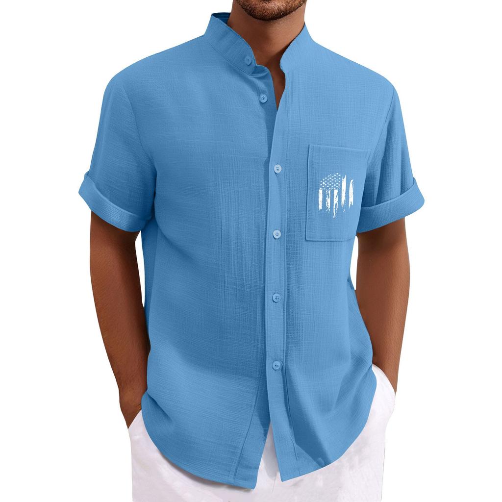 Pánské ležérní volné tričko s krátkým rukávem a potiskem a módním topem