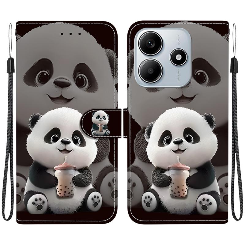 Redmi 14C Animal Case Lion Panda Leather Phone Cover For Xiaomi Redmi Note 14S 4G 14 Pro Plus 5G Wallet Flip Coque Protect Cases