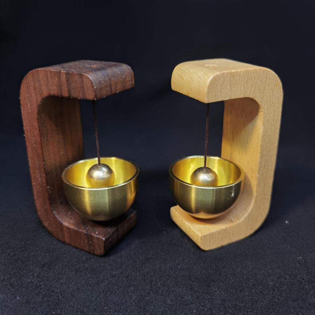 Dopamine Minimalist Japanese Doorbell & Chime Set with Wood Door Stop and Refrigerator Magnet