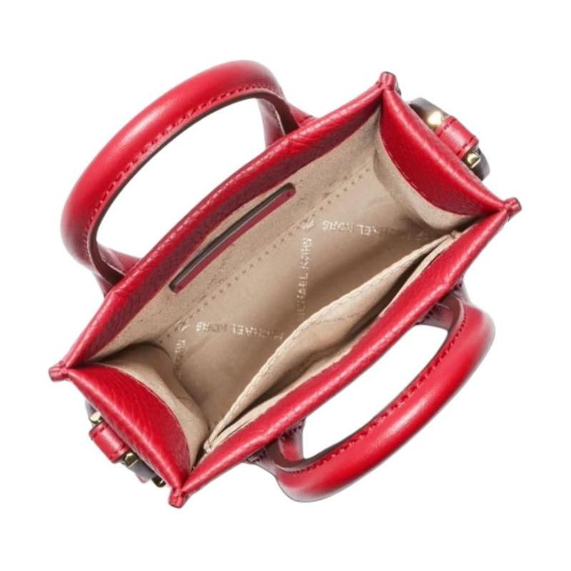 Michael Kors Mirella Adjustable Wide Shoulder Strap Leather Shoulder Crossbody Bag Mini Women's Bright Red Bright Red