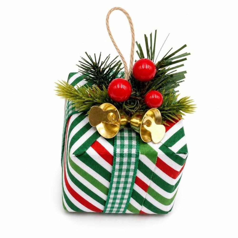 Mini Christmas Gift Box Ornament Artificial Hanging Gift Pendant Holiday Festive