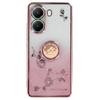 KADEM For Xiaomi Poco X7 Pro 5G Case Ring Kickstand TPU Flowers Phone Cover Gradient Glitter