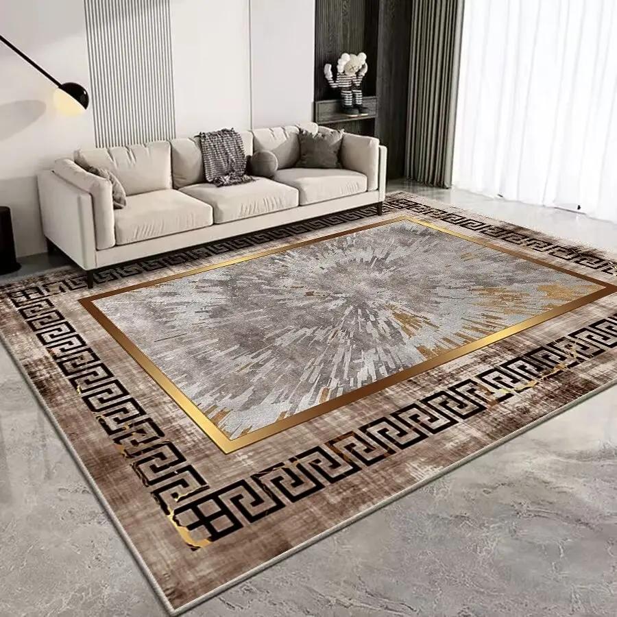 Modern Marble Mat Light Luxury Decoration Living Room Customized Fluffy Soft Carpet Washable Bedroom Home Floor Rug Anti Slip