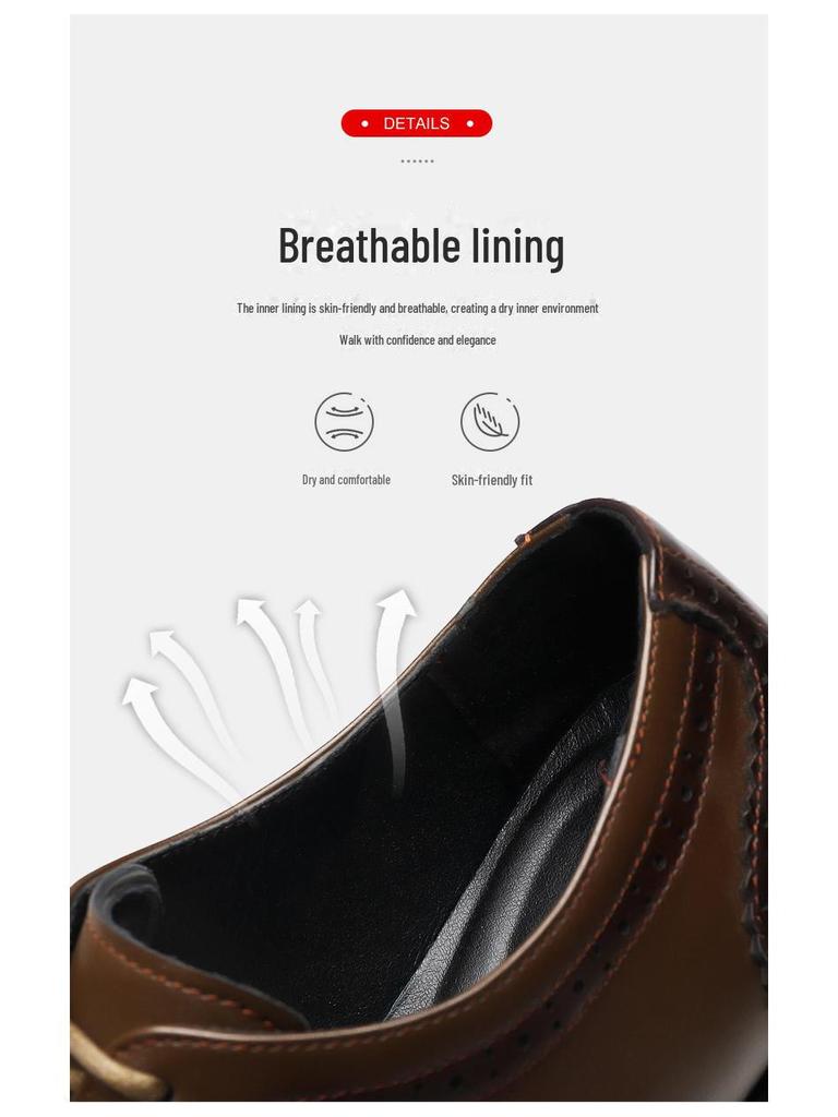 New Brogue Leather Men's Shoes - Stylish, Breathable, Versatile for Business and Weddings In Spring and Autumn