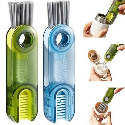 1PC Three In One Multifunctional Cleaning Brush, Small Bottle Cap Detail Brush, Straw Cleaning Tool, Multifunctional Gap Cleaning Brush