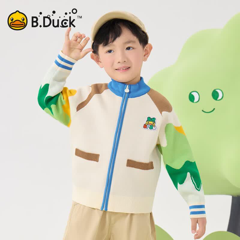 B.Duck Kids' Unisex Cartoon Knit Cardigan