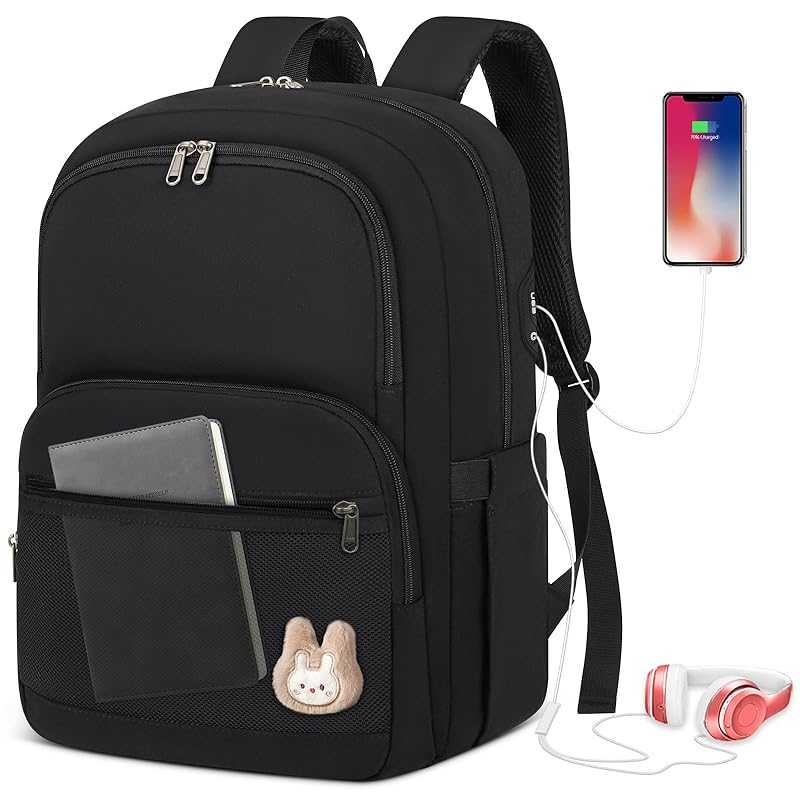 

[RAINSMORE] ladies backpack backpack 15.6 inch PC town backpack large capacity rucksack A4 business backpack woman USB port Commuting to school