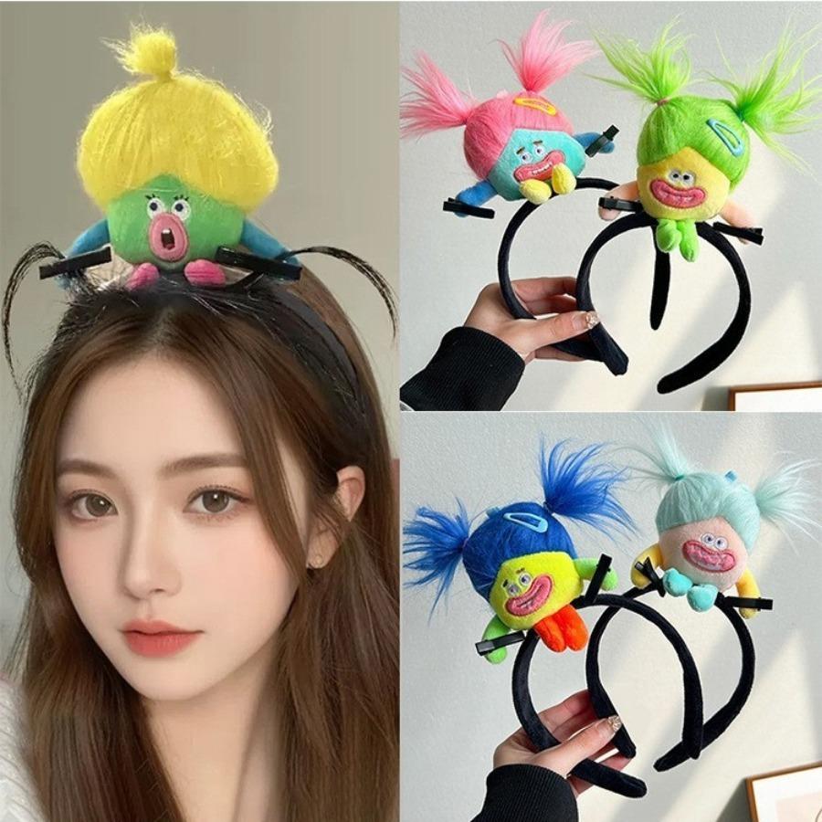 Ratatouille Mouse Head Hairband Capybara Funny Plush Hair Hoop Halloween Decor Capibara Women Hair Band Makeup Headdress Hairpin