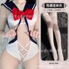 Domila Erotic Underwear Sexy Pure Desire Student Clothing Hollow Hidden Button Open Gear Free Sailor Clothing Uniform Set