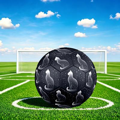 1pc Starry Night Cat Size 5 Soccer Ball Professional Match Training Football Indoor &Outdoor Sports Ball Lightweight Durable C6597
