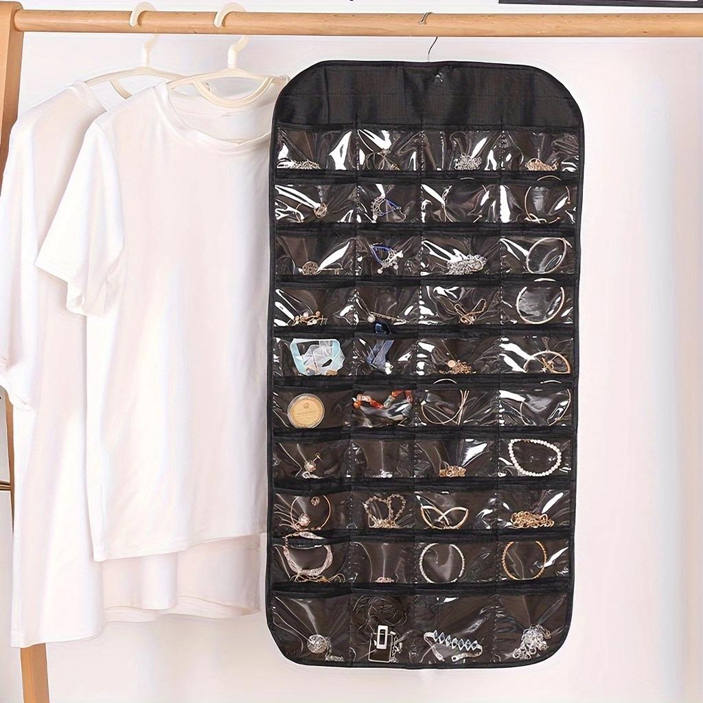 1/2/3 Stück - 80-Taschen Hänge-Schmuckorganizer, Mehrzweck Ohrring Armband Halskette Ring Aufbewahrungshalter, Hängende Montage