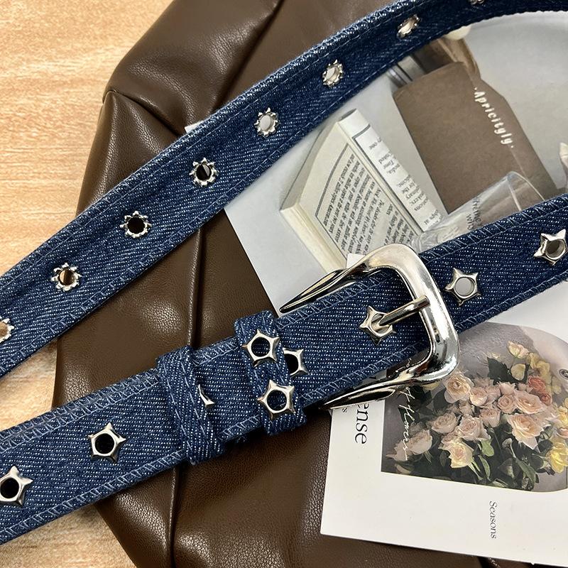 Canvas Belts with Needle Buckle Leather Belts for Women ladies Trendy Simple Versatile Korean-Style Denim Waistband Decoration