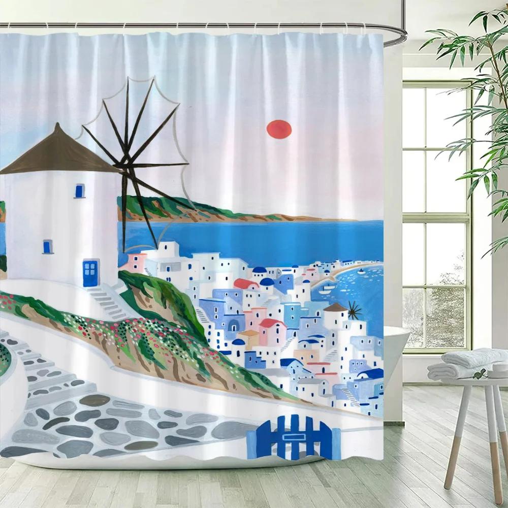 Travel Shower Curtains Bathroom Curtain for Quarto Folding Partition Accessories Bath Bedrooms Houses Rooms Waterproof the Home