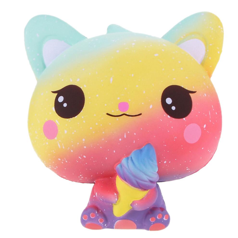 Cute Plush Ice Cream Cat Stress Toy Squeeze Rebound Toy for Kids & Adults Soft