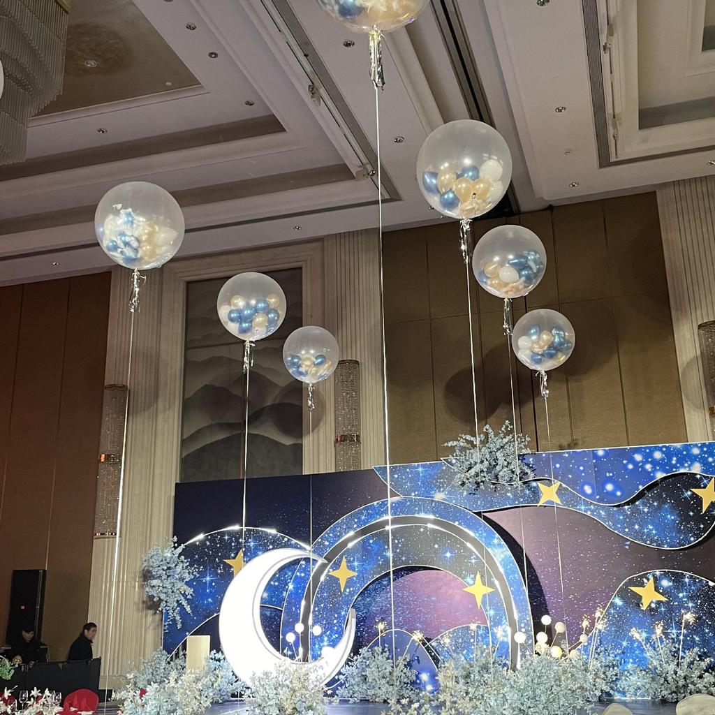 Outdoor Wedding Sky Explosion Balloons Set: Helium Balloons with Complete Assembly Tools for Hotels and Bridal Events