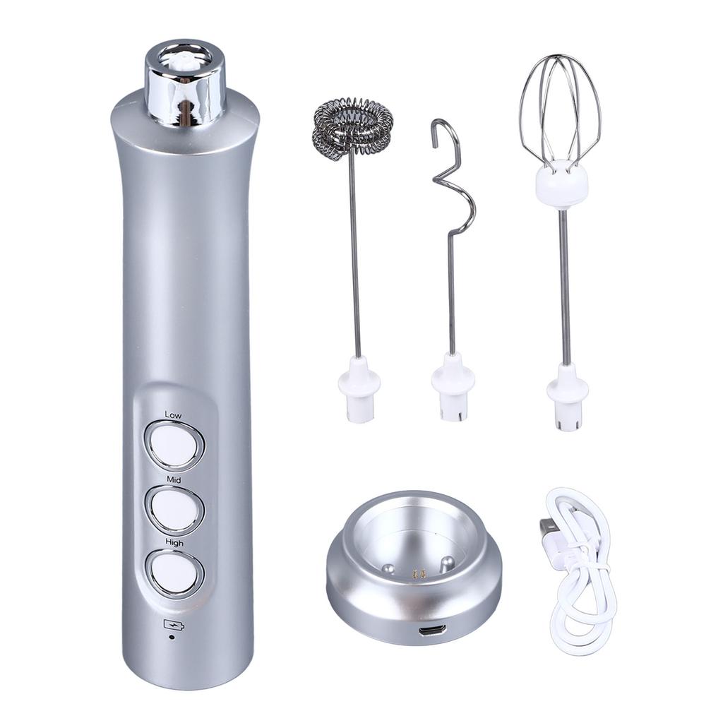 Handheld Milk Frother Foam Maker Powerful High Speed Rotation USB Rechargeable Whisk Drink Mixer