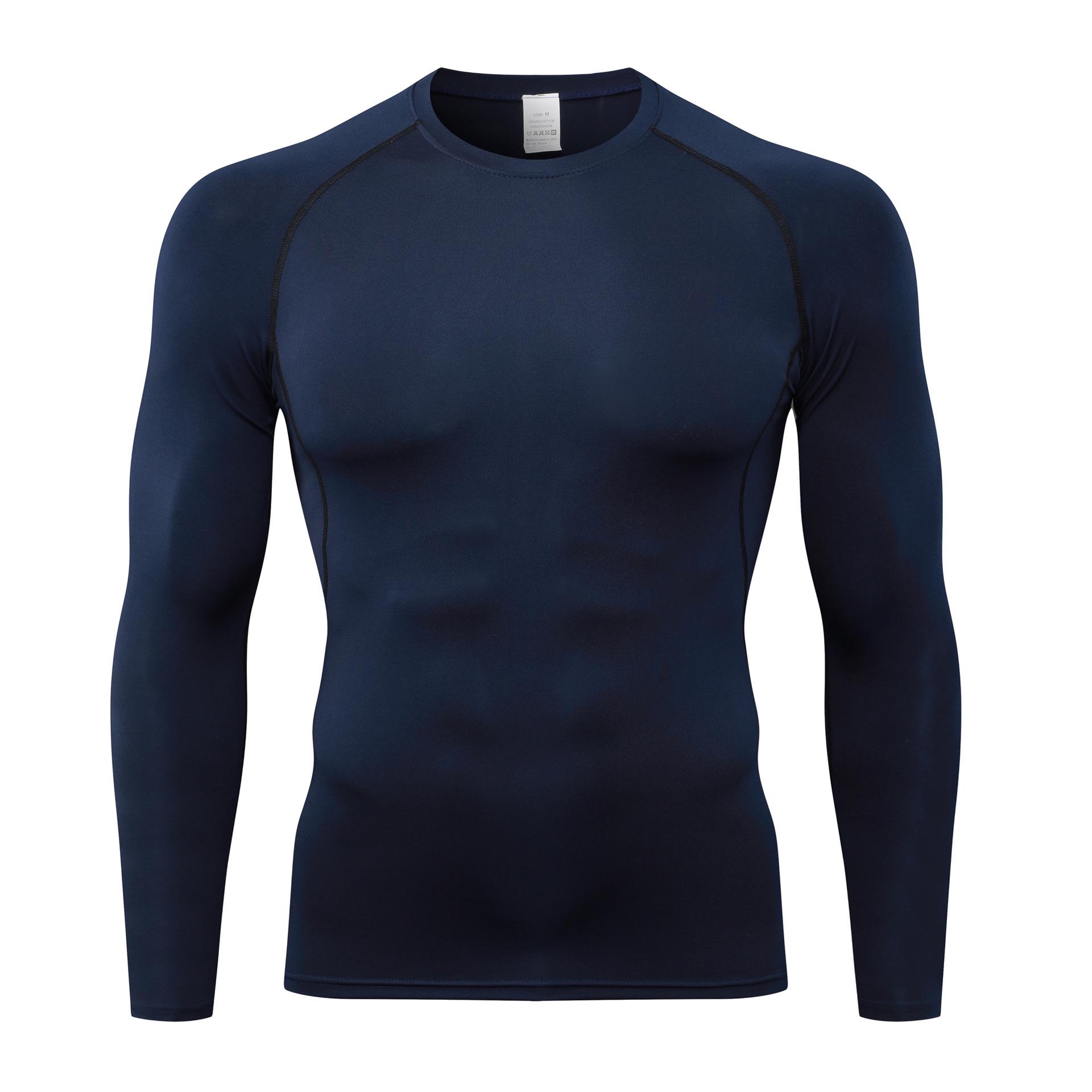 In-Stock Men s Sportswear: High-Elasticity Black and White Long Sleeve, for Yoga, Casual, Outdoor Activities. 2XL