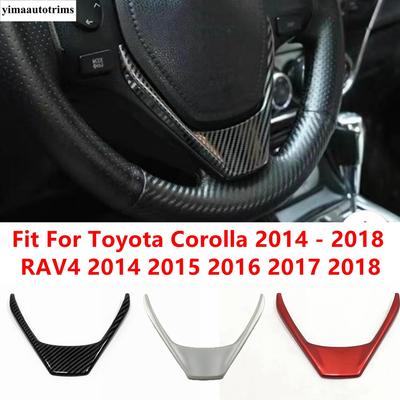 Steering Wheel Button Panel Cover Trim For Toyota Corolla 2014 - 2018 / RAV4 2014 2015 2016 2017 2018 Carbon Fiber Accessories