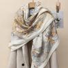 Womens Silk Cashmere Wool Scarf Winter Warm Square Shawl Fashion Luxury