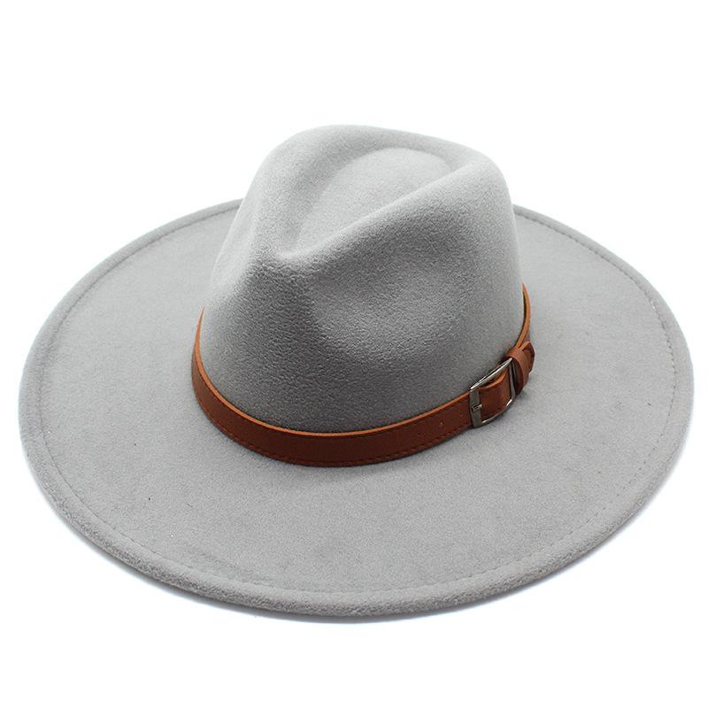 Wool 9.5Cm Big-Brimmed Jazz Top Hat, Men'S And Women'S Peach Heart Top, White Top Hat, Felt Hat