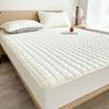 2025 New Solid Color Waterproof Bed Hat Wavy Cotton Anti-bacterial Mattress Cover Protector Skin-friendly Bed Cover with Elastic