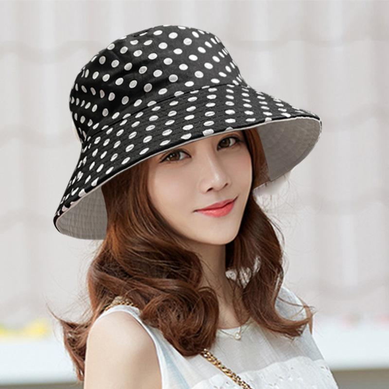 2025 Reversible Unisex Floral Fruit Print Bucket Hat Wide Brim Sun Protection for Beach Travel UPF50+ Fashion Dot Pattern