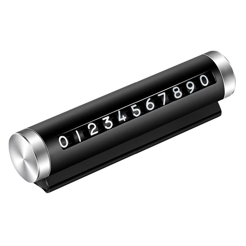 Aluminum Alloy Car Temporary Parking Card Universal Metal Rotate Phone Number Plate Stop Car Styling Auto Interior Accessories