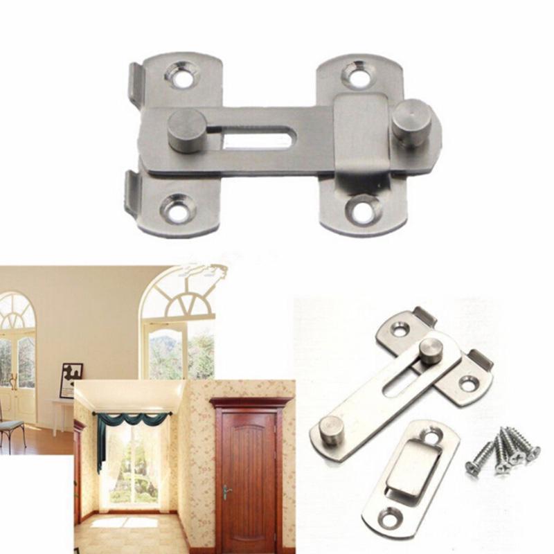 Safety Sliding Door Lock Secure tool Buckle Accessories Cage Gate Barn Window Portable Home Office Stainless Steel