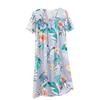 Plus Size Cotton-Silk Cartoon Floral Pajama Dress: Lightweight, Loose-Fit, Summer Homewear
