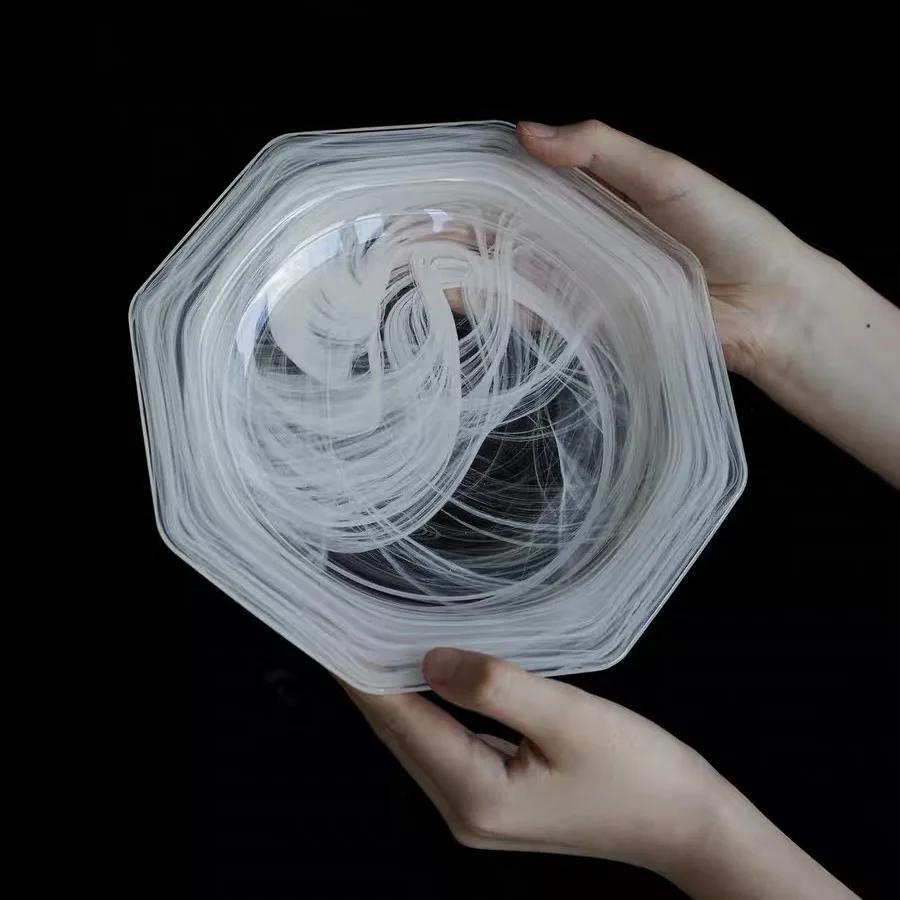 

Французская легкая роскошная стеклянная тарелка и миска для пасты, набор кухонных принадлежностей, фруктовая салатница, тарелка для западной еды Premium Feeling