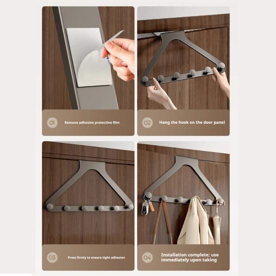 Hanger Rack Punch-free Over-the-Door Organizer Heavy Duty No-Drill Easy Installation RV Door