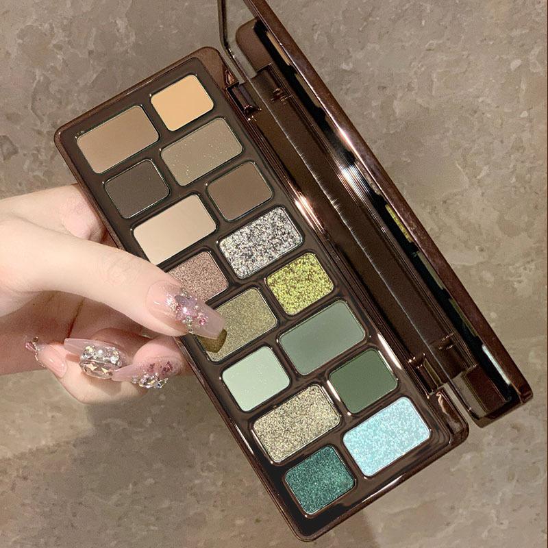 DIKALU Eyeshadow Disc, New Low-saturation Powder Mist Disc, Color Play Makeup, Blue-green Smoky Matte, Natural Preference