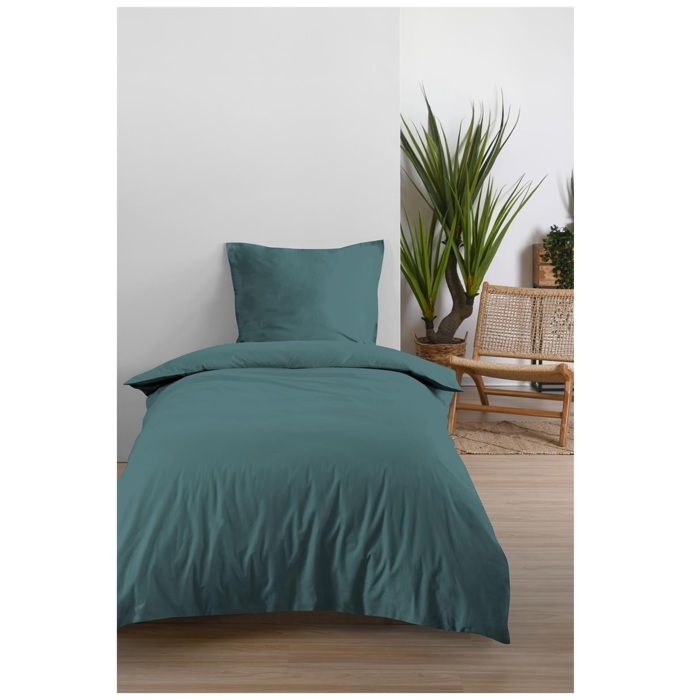 Housse de couette en coton 140 x 200 cm uni Edenne eucalyptus