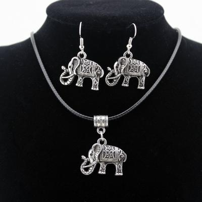 Boho Retro Fil Sallantılı Kolye Choker Küpe Seti Takı Aksesuarı Hediye Olarak