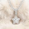 1 Pendentif Étoile Argenté Collier Scintillant Incrusté de Zircon Cubique Tendance Délicat Bijou pour Filles Cadeau du Nouvel An Tenue Quotidienne Fête