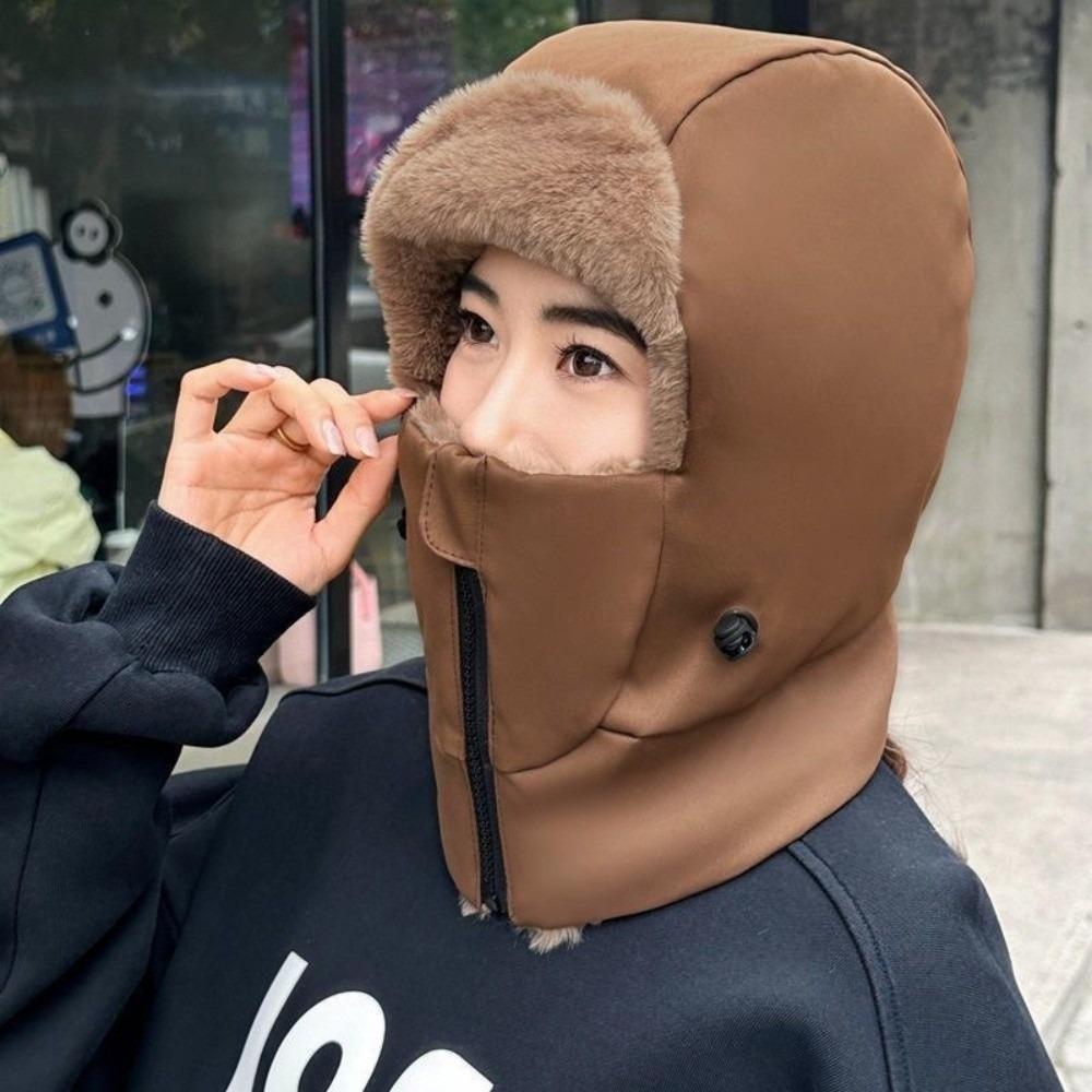 

Теплая шапка-пуловер, ветрозащитная шапка-подшлемник, новая шапка с защитой ушей, для занятий спортом на открытом воздухе кофейный