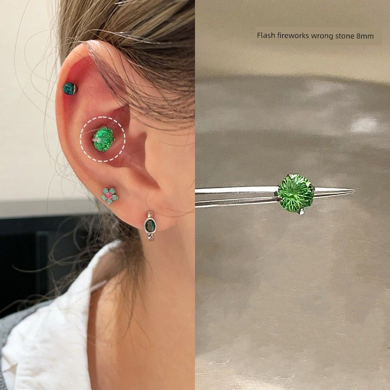 Unique Ear Bone Stud Medical Titanium Steel Ear Studs Ear-Caring Titanium Alloy Earrings Female Small Earrings Ear Bone Ring Circle Ear Ear Bone Pin