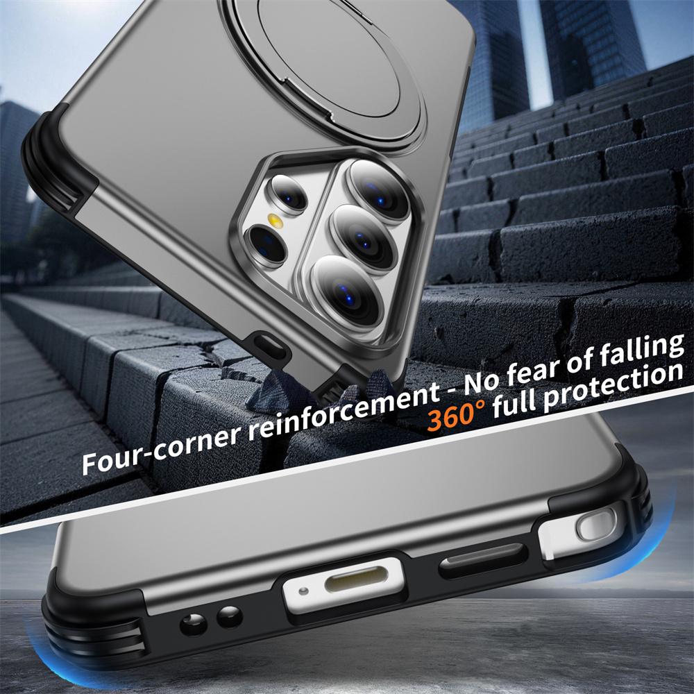 Shockproof Armor Rotating Magnetic Stand Phone Case For Samsung S26 S25 S24 S23 Ultra 5G Non-Slip Bumper Protection Back Cover