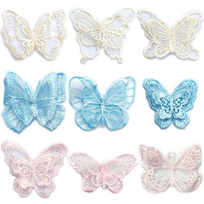Spitze Stickerei Kleiner Schmetterling Organza Stickerei Mehrfarbig Dreidimensionaler Aufkleber Schwebender Flügel Schmetterling